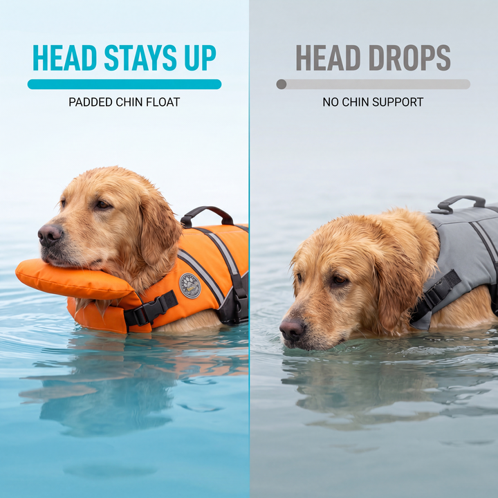 Pawfloaty - dog life jacket with head rest