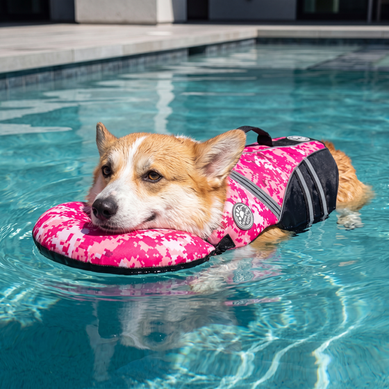 Pawfloaty - dog life jacket with head rest