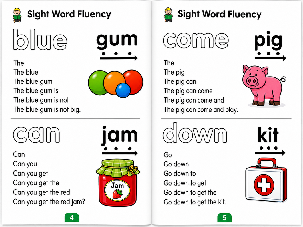 220 Sight Word Fluency Learning Book