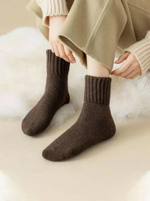 Knitted Cashmere Socks - 5 Pairs