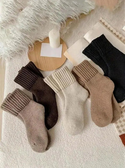 Knitted Cashmere Socks - 5 Pairs
