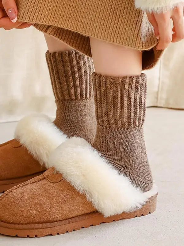 Knitted Cashmere Socks - 5 Pairs