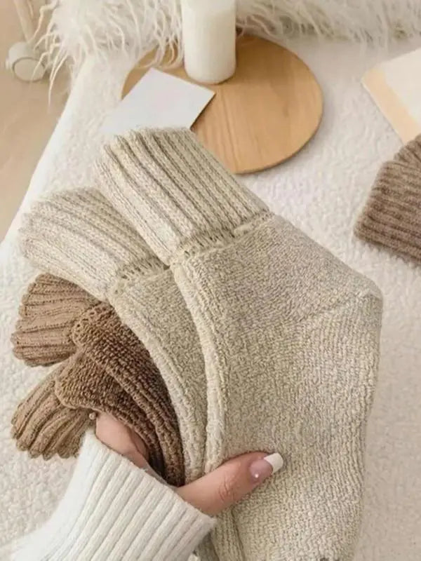 Knitted Cashmere Socks - 5 Pairs