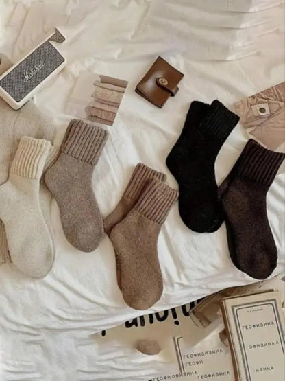 Knitted Cashmere Socks - 5 Pairs