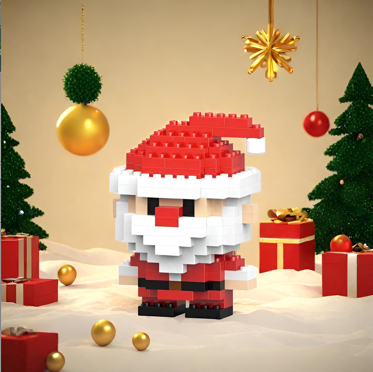 Festive Santa Building Blocks